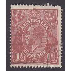 Australian    King George V   1½d Penny Half Pence Brown   Single Crown WMK  Plate Variety 11L49